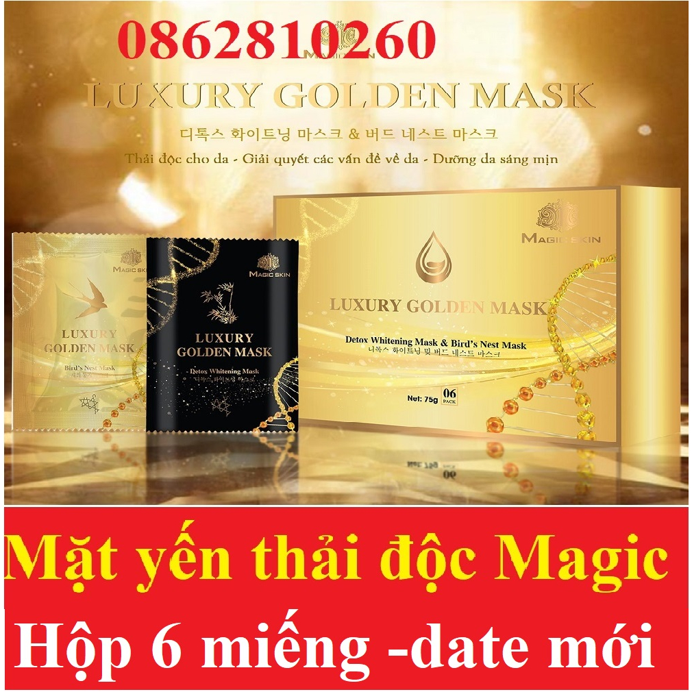 MẶT NẠ THẢI ĐỘC HÚT CHÌ LUXURY GOLDEN MASK - Ủ YẾN THẢI ĐỘC MAGIC SKIN MAGICSKIN