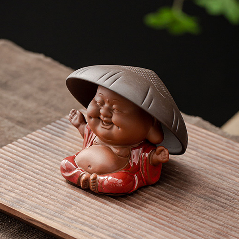 Tượng Di Lặc trang trí bàn trà Tặng Nón Lọc Trà GỐM men Sứ 💕FREESHIP 50k💕 - Những Điều Bình An
