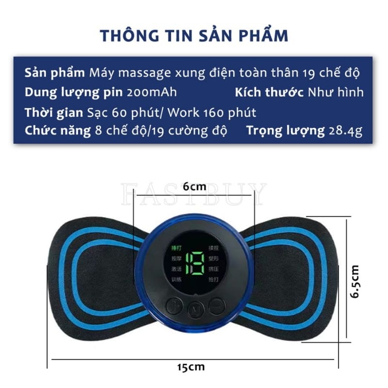 MÁY MASSAGE XUNG ĐIỆN THƯ GIÃN TOÀN THÂN -