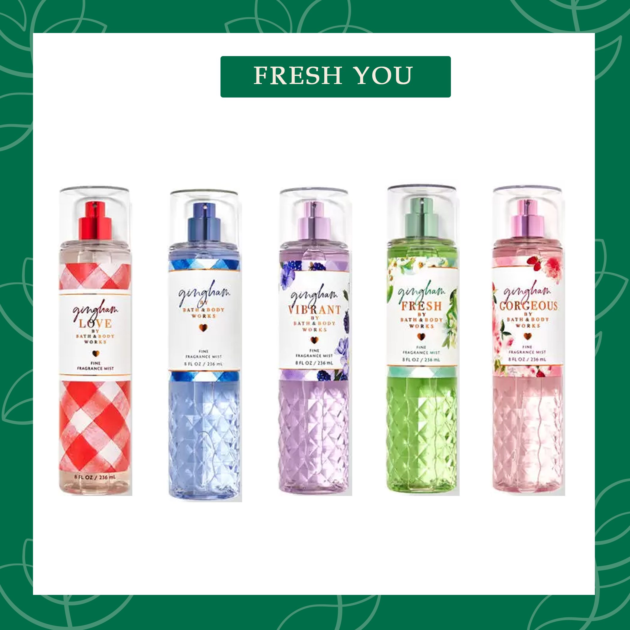Gingham (Love Fresh Vibrant Gorgeous) - 10ml 30ml Xịt thơm toàn thân body mist Bath & Body Works - Trái cây