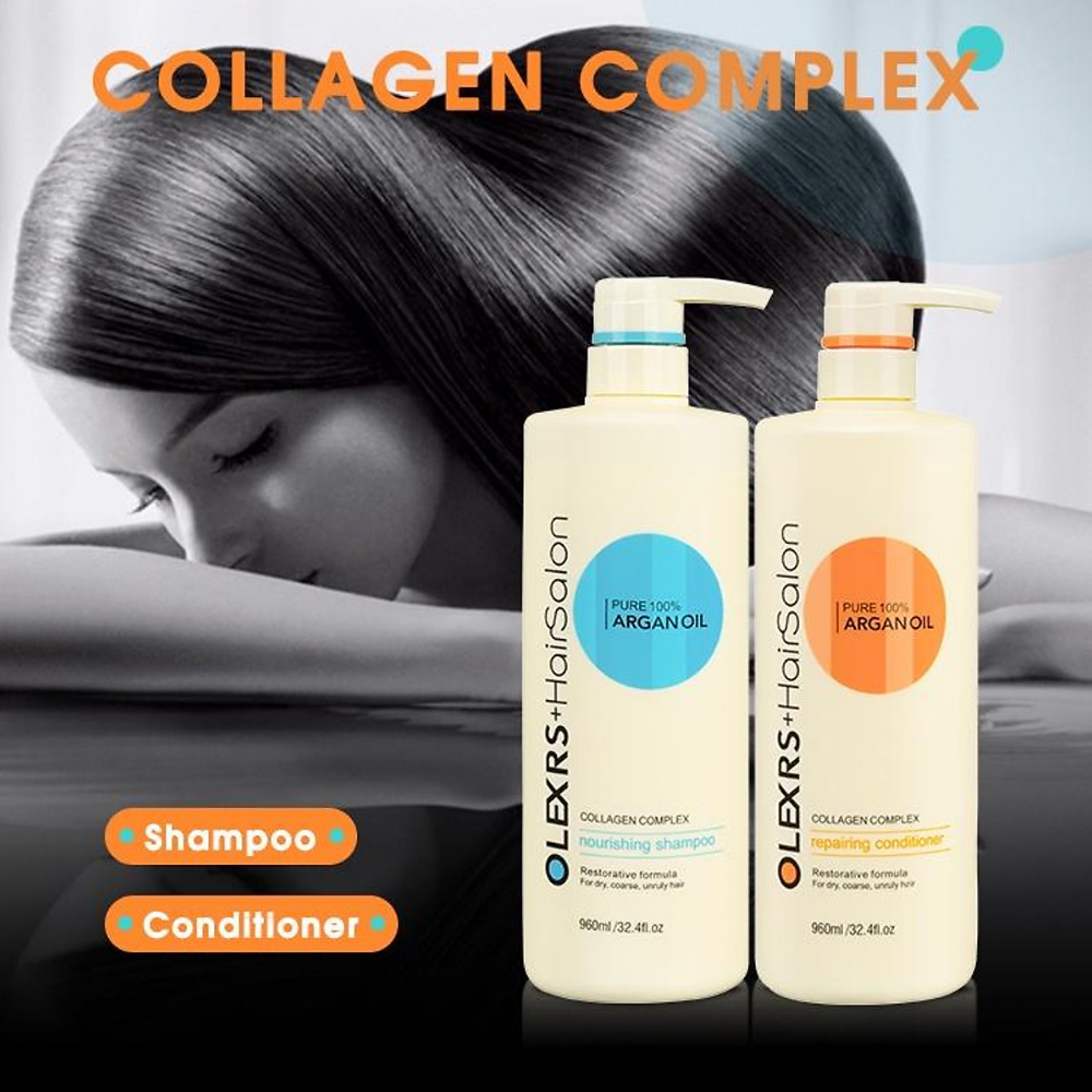 Cặp Dầu Gội Xả Olexrs Hair Salon 500ml-960ml - Cho Tóc Khô Xơ Giúp Tóc Luôn Mượt, Lưu Hương Lâu