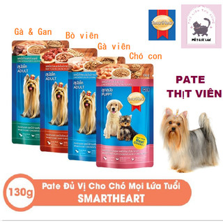  Pate smartheart cho chó con và chó trưởng thành Thức ăn ướt vị Bò Gà và Gan mượt lông chắc xương 