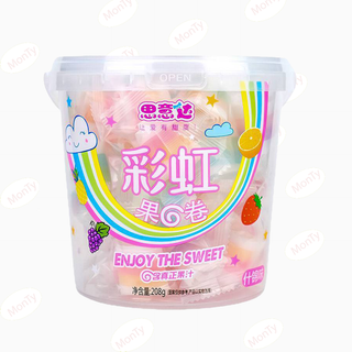 Combo 2 hộp kẹo cuộn hương vị trái cây 7 sắc cầu vồng ký ức tuổi thơ hộp 208g