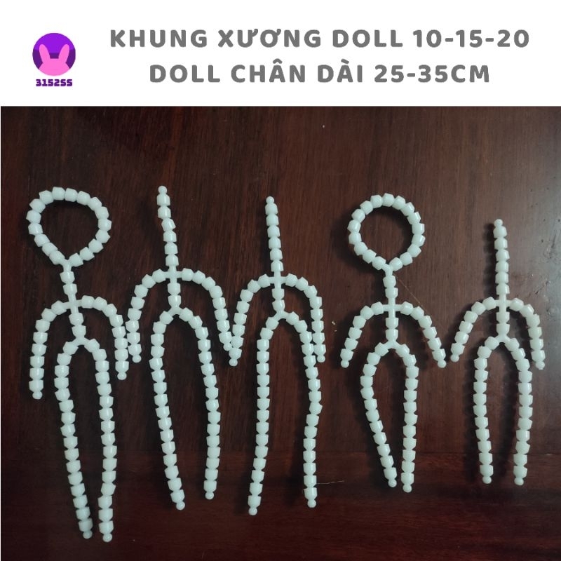 Sẵn - Khung xương nhựa cho doll 10cm 15cm 20cm 40cm, khung xương doll chân dài 30cm 32cm