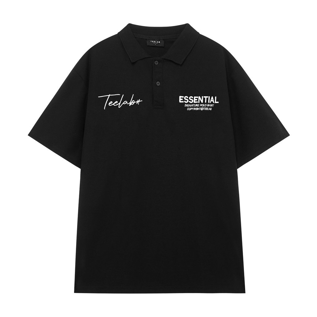 Áo Polo Teelab Essentials Black ,Áo Thun Polo Local Brand Nam Nữ Unisex  nam nữ mặc cực chất