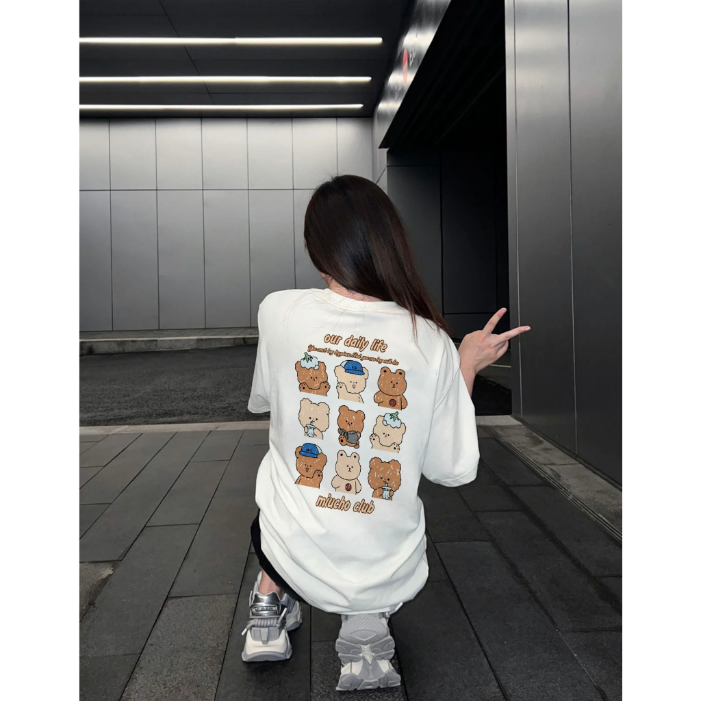 Áo thun nữ form rộng AT402 Miucho chất vải cotton in graphic