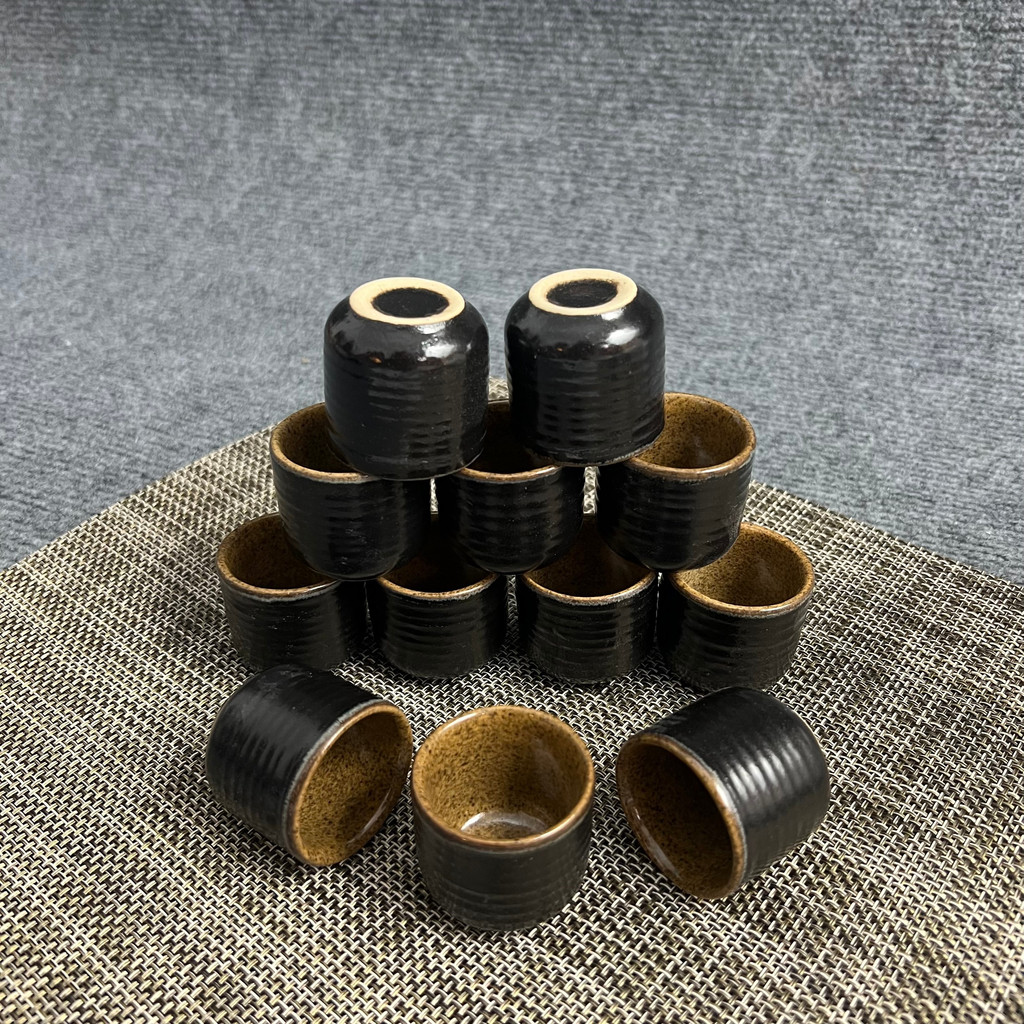 Chén rượu ly nước men nâu đen gốm sứ Bát Tràng