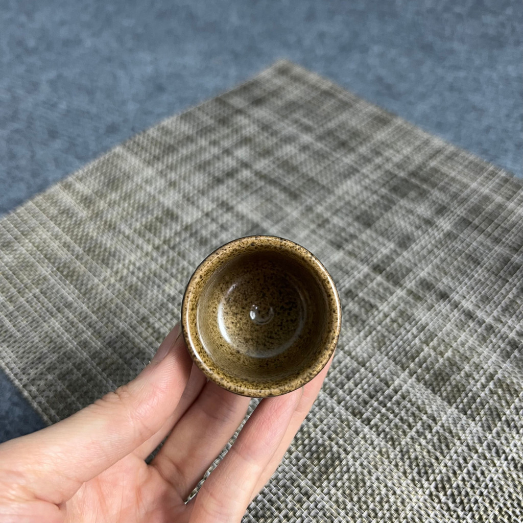 Chén rượu ly nước men nâu đen gốm sứ Bát Tràng