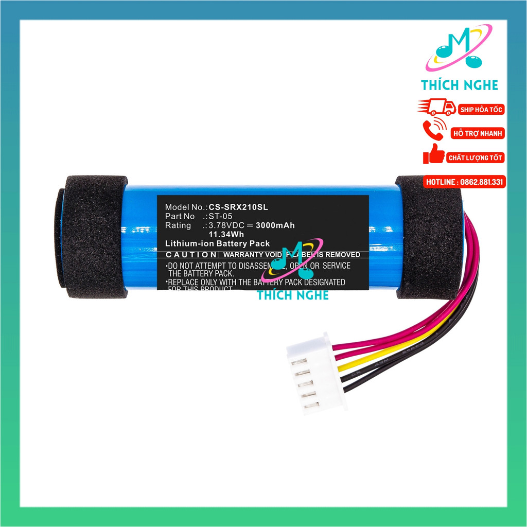 Pin Loa Sony SRS XB21 CS-SRX210SL - Pin Sony SRS XB21 có dung lượng cao 3500 mAh - Thích Nghe Nhạc