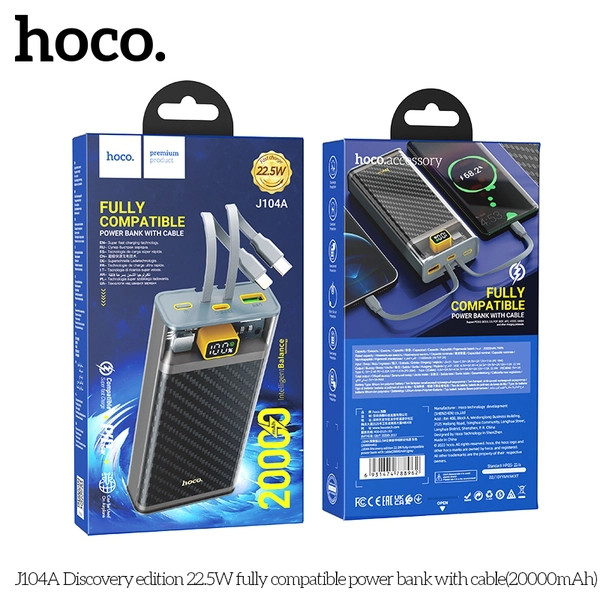 Pin dự phòng Hoco J103/J104 10000/20000mAh QC3.0 22.5W, PD TypeC 20W