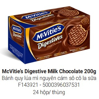 Bánh Quy Lúa Mì Nguyên Cám Truyền Thống Mcvitie'S Digestive Orginal 250G