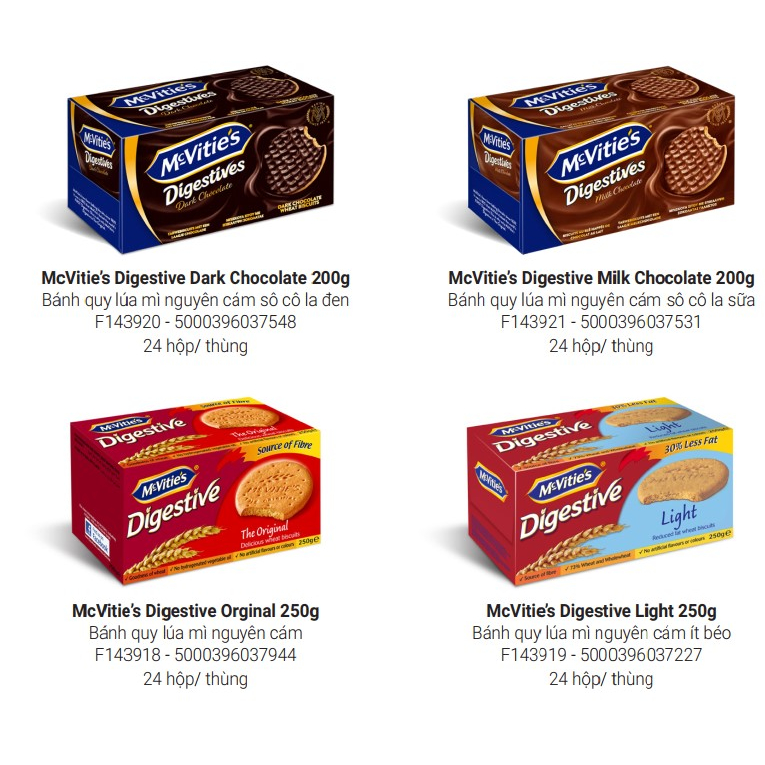 Bánh Quy Lúa Mì Nguyên Cám Truyền Thống Mcvitie'S Digestive Orginal 250G