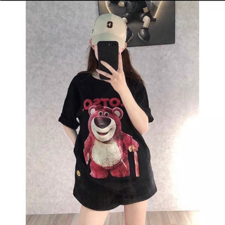Áo phông gấu hồng trống gậy : hàng đủ size s m l xl