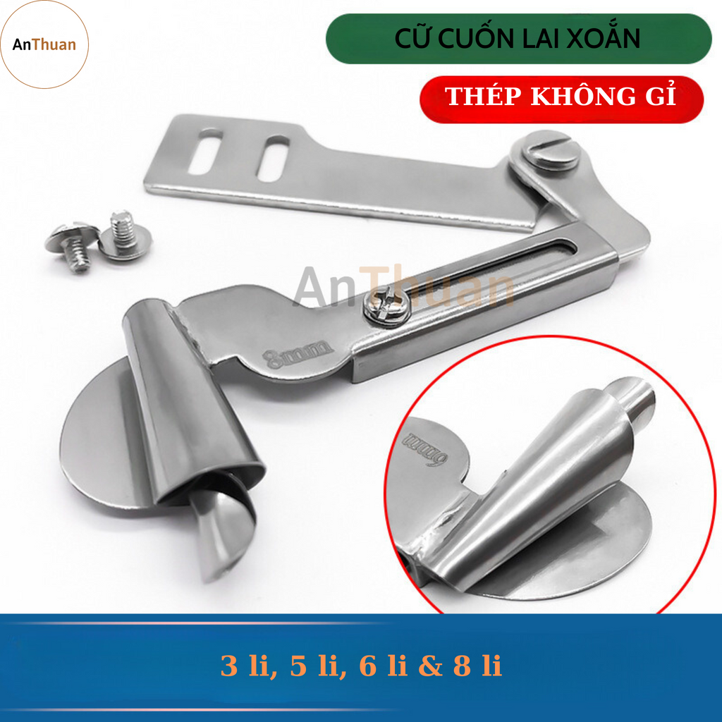 Cữ cuốn lai xoắn, Cữ cuốn lai mới, cuốn tôm, cuốn biên, cuốn bèo máy may 1 kim công nghiệp