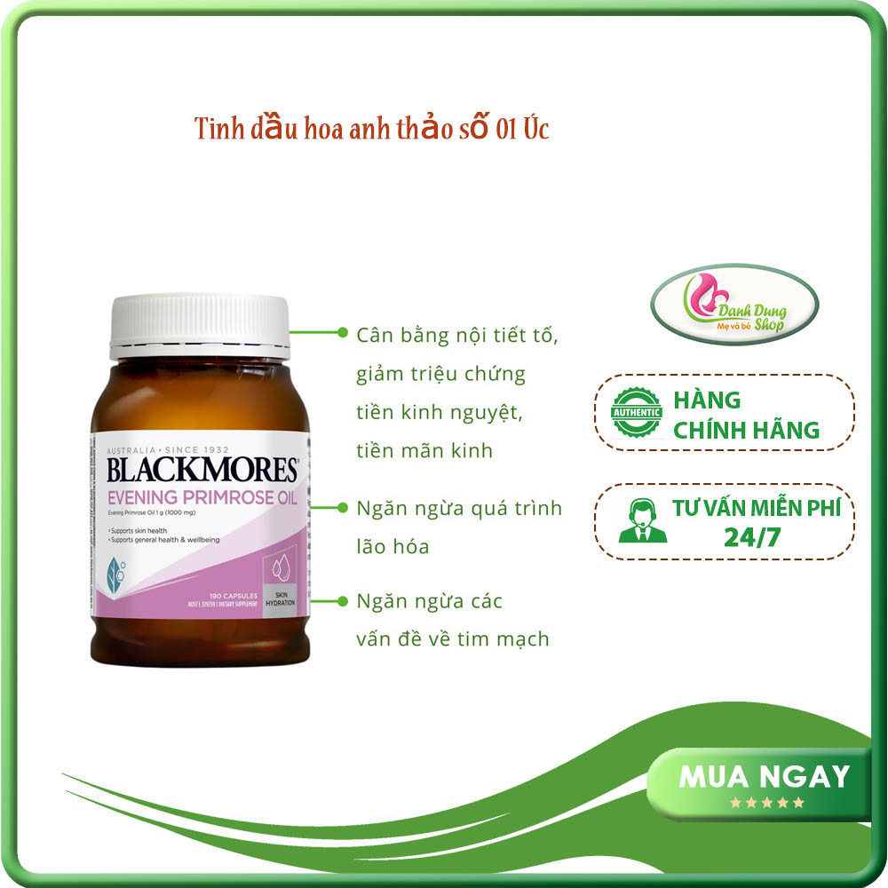 Tinh Dầu Hoa anh thảo 190v Blackmores Úc- mẫu mới