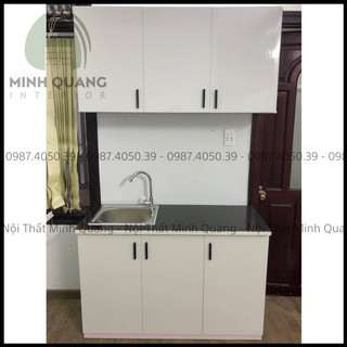 Combo tủ bếp trên dưới có sẵn bồn rửa nhựa đài loan, nhận đặt hàng theo yêu cầu