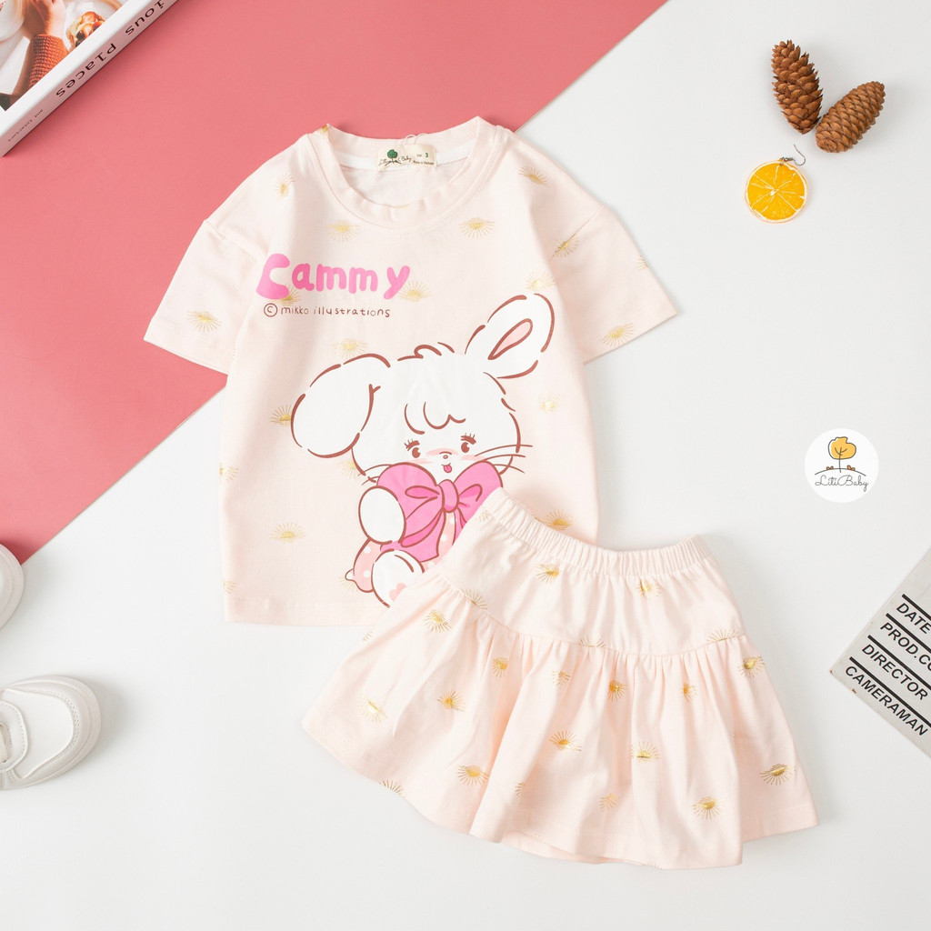 Sét áo chân váy Litibaby mẫu mới cho bé gái từ 3 đến 10 tuổi