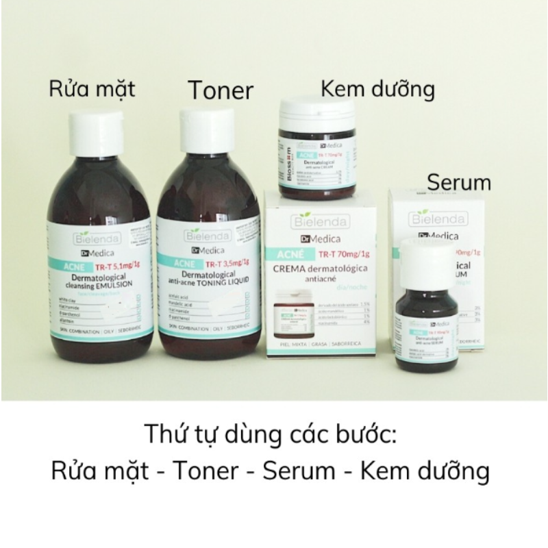 Bộ Kem dưỡng giảm dầu mụn Dr MEDICA ance thành phần azelaic acid, niacinamide giúp giảm mụn, phục hồi da