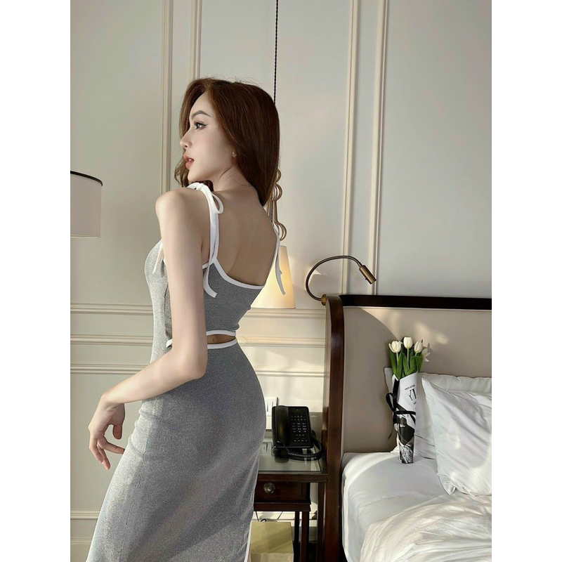 Đầm body 2 dây siêu tôn dáng TRIPBLE T DRESS - Free size dưới 54kg - MS73HD