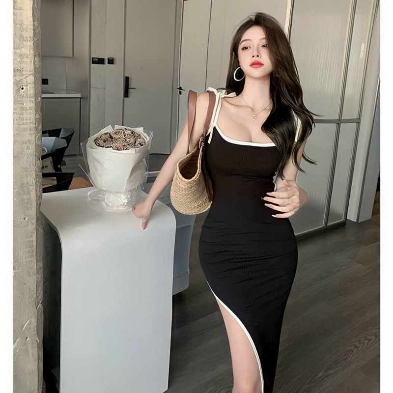 Đầm body 2 dây siêu tôn dáng TRIPBLE T DRESS - Free size dưới 54kg - MS73HD