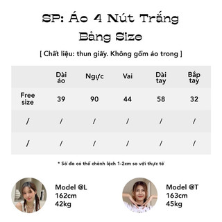 JANET STUDIO • Áo trắng 4 nút