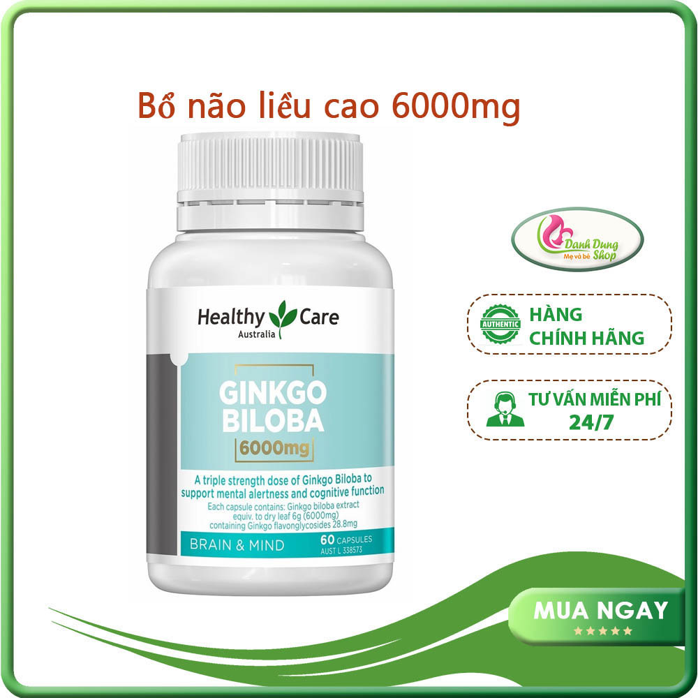 Bổ Não Ginkgo 6000mg của Úc - 60v (healthycare)