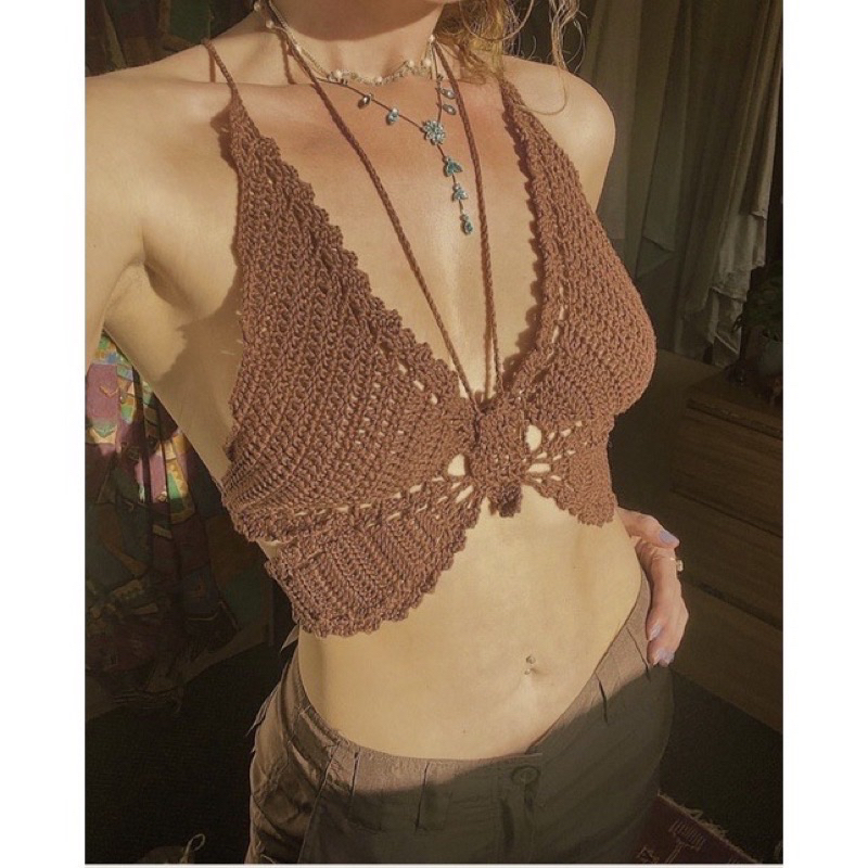 Bufterfly Top Crochet - Áo len handmade cánh bướm