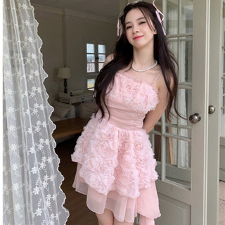 Váy 2 dây Rosie hoạ tiết hoa hồng bánh bèo, đầm hai dây sang chảnh