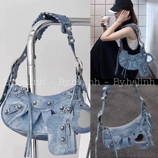 New ✨ loại 1✨ túi balen jean new hot hit 2 dây đeo kèm gương trái tim