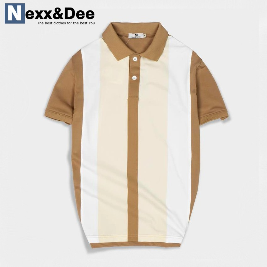Áo thun POLO nam kẻ sọc trẻ trung có cổ bẻ vải cá sấu cao cấp Nexx&amp;Dee PL37