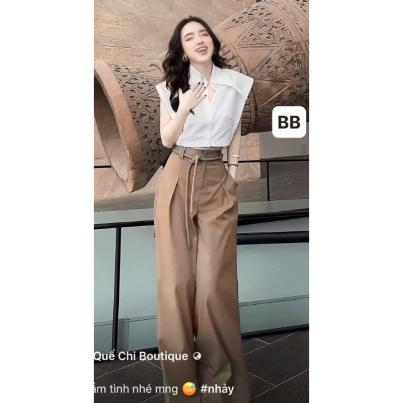 Set áo sơ mi crt + quần suông