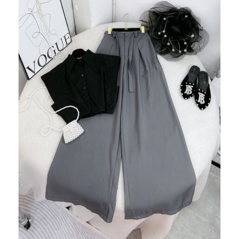 Set áo sơ mi crt + quần suông