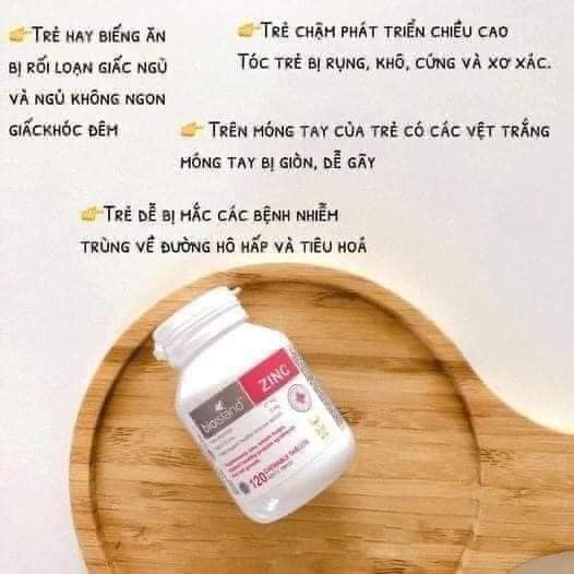 PQS - Viên nhai bổ sung Kẽm Bio Island ZINC- 120 viên