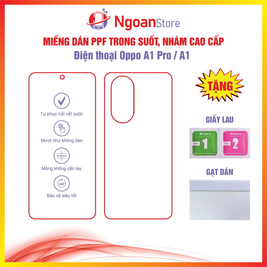 Miếng dán PPF cho Điện thoại Oppo A1 Pro / A1 - Ngoan Store