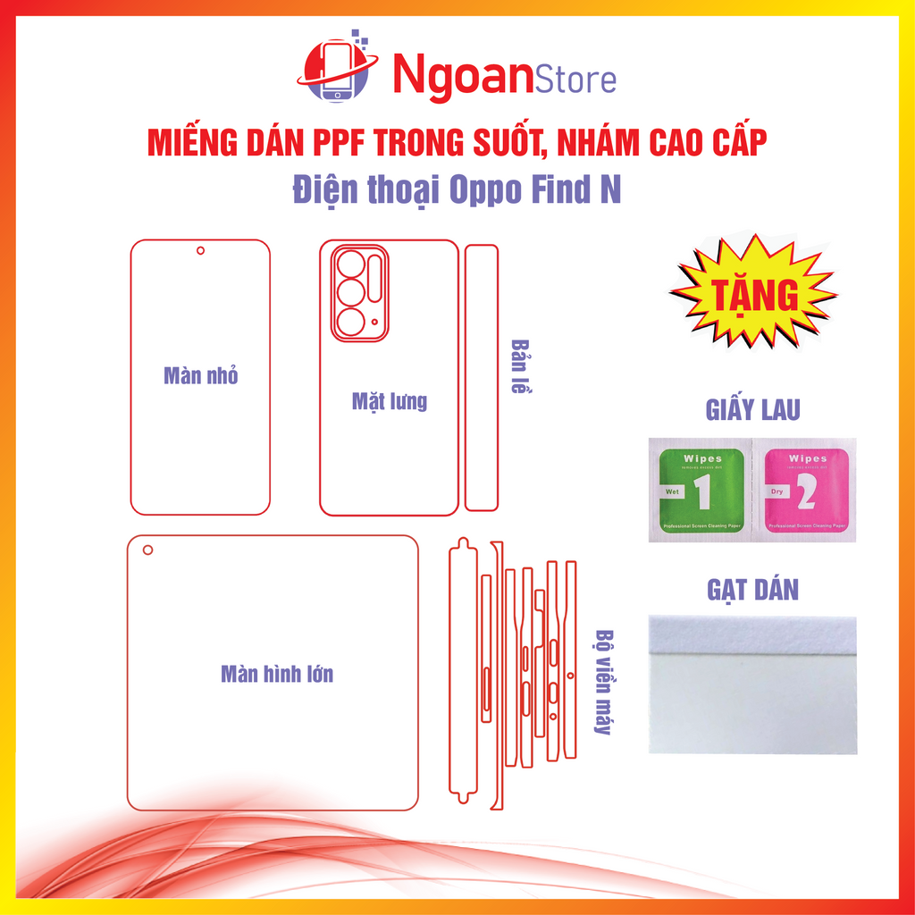 Miếng dán PPF cho Điện thoại Oppo Find N - Ngoan Store
