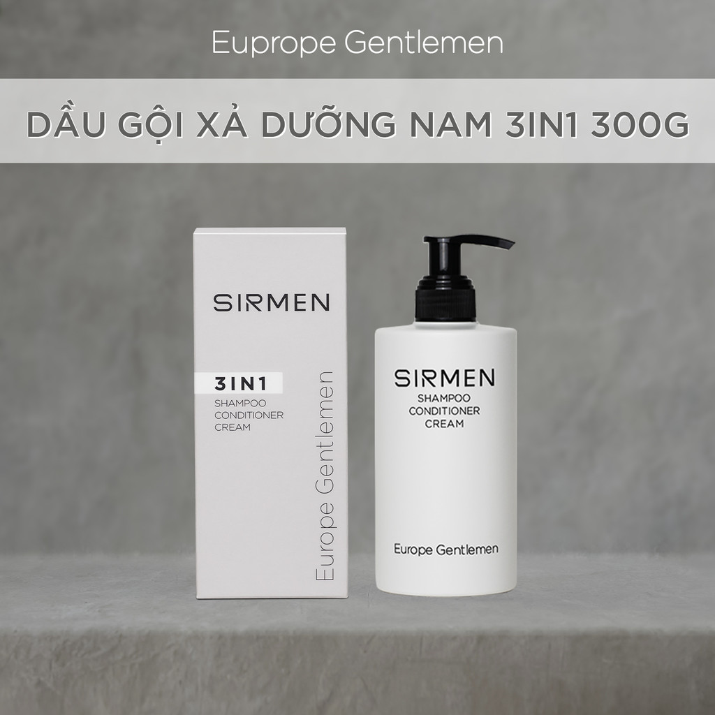 Dầu gội xả dưỡng nam 3 in 1 nguyên liệu châu Âu SIRMEN Europe Gentlemen cao cấp 320g chiết xuất bằng công nghệ EU-Nano
