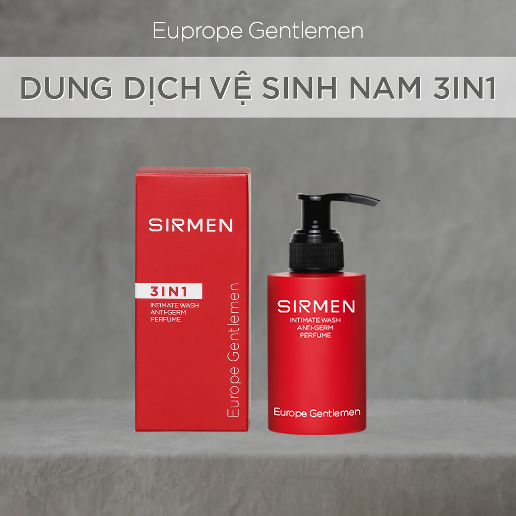 [Che tên] Dung dịch vệ sinh nam 3 in 1 SIRMEN Europe Gentlemen hương nước hoa châu Âu nam tính quyến rũ cao cấp 100g