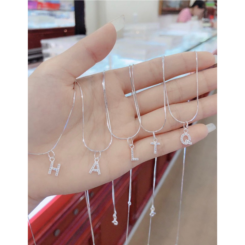 dây chuyền mặt chữ cái nhỏ bạc ta cao cấp