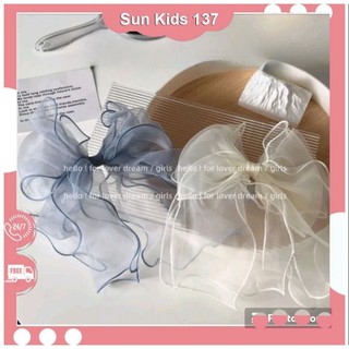 Nơ kẹp tóc voan cỡ lớn nhiều lớp dễ thương cho nữ