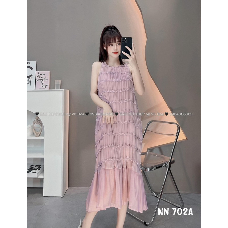 Đầm Sát Nách Tơ Bèo đuôi Cá Dáng Dài Siêu Mát