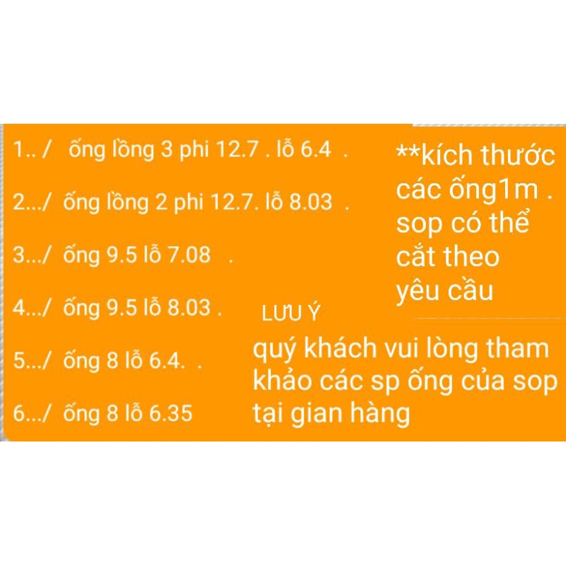 Ống .phi 9.5