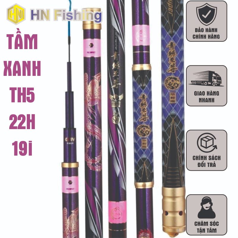 Cần câu tay Tầm Xanh TH5 độ cứng 22H-19i bản đặc biệt, cần câu đơn câu đài săn hàng khủng chính hãng. Đồ Câu Hoàng Nam
