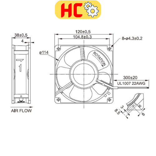 Quạt tản nhiệt 12cm, quạt thông gió 220v hàng tháo máy chất lượng cao giá rẻ