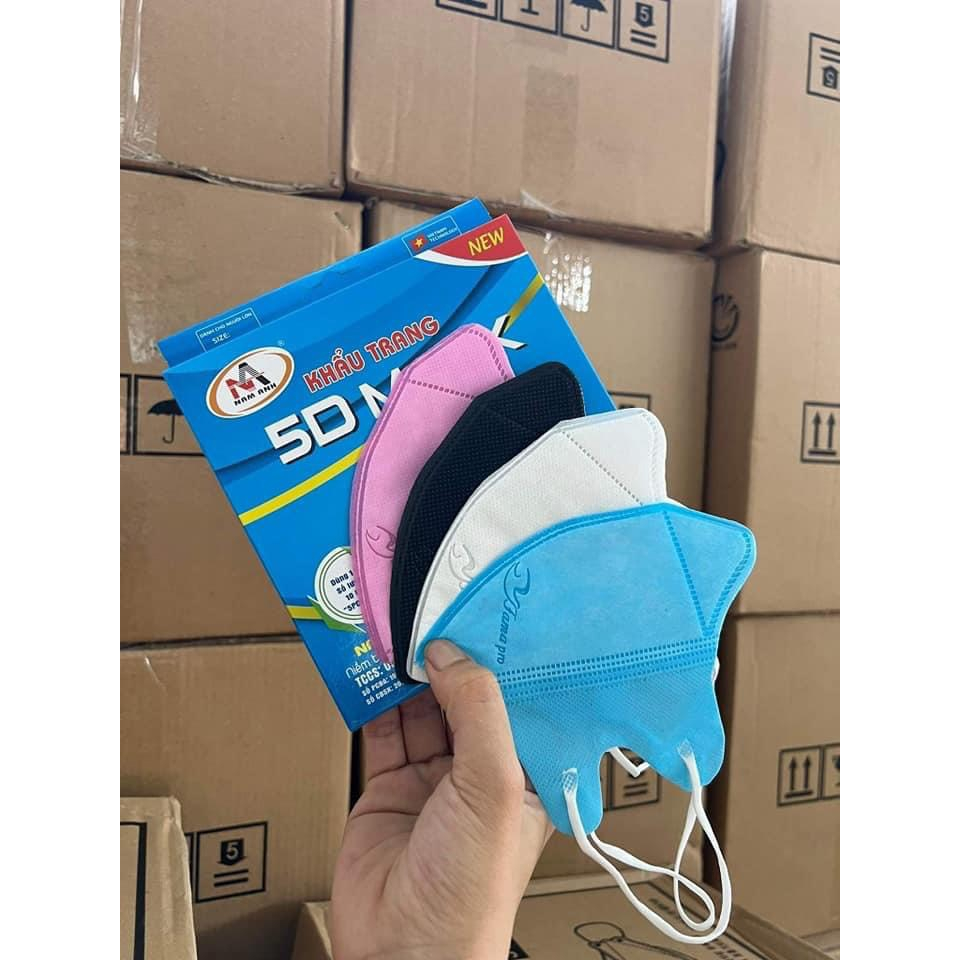 Khẩu trang 5D cao cấp 3 lớp kháng khuẩn cho người lớn mix nhiều màu