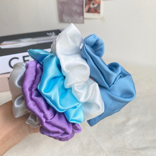 Cột Tóc Scrunchies Vải Lụa Phi Bóng Hàn Quốc Nhiều Màu