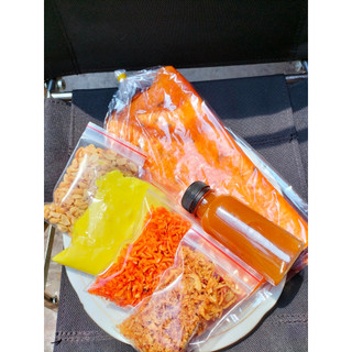 Combo bánh tráng dẻo tôm phơi sương chấm me bơ ngũ vị
