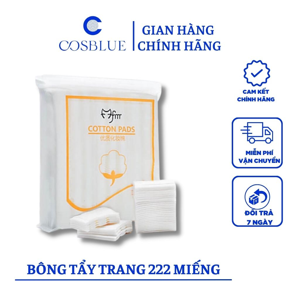 Bông tẩy trang 3 lớp Cotton Pads bông dày mêm mịn Túi 222 miếng