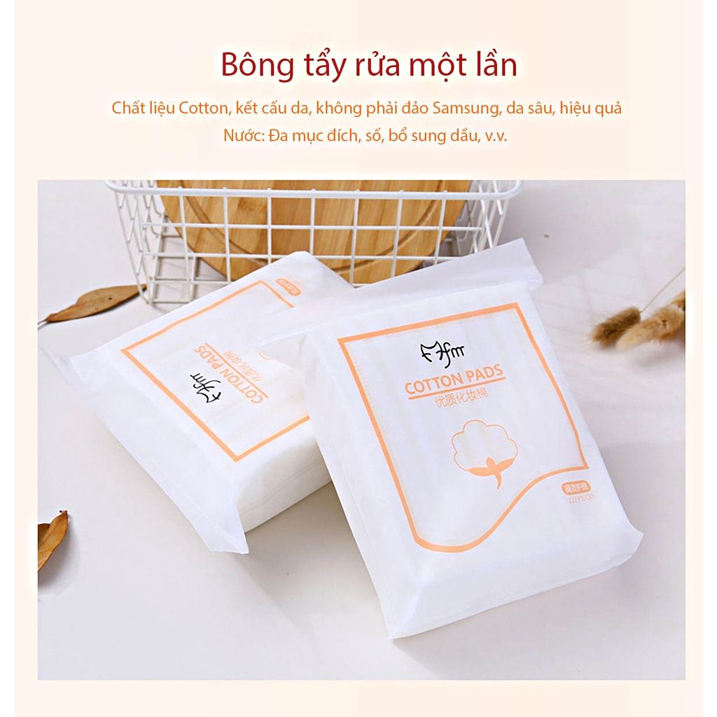 Bông tẩy trang 3 lớp Cotton Pads bông dày mêm mịn Túi 222 miếng