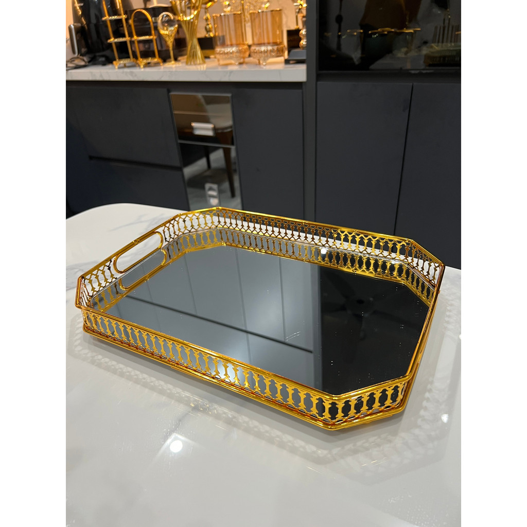 Khay đa năng, hộp đựng giấy, chân nến đính đá phong cách sang chảnh hàng có sẵn