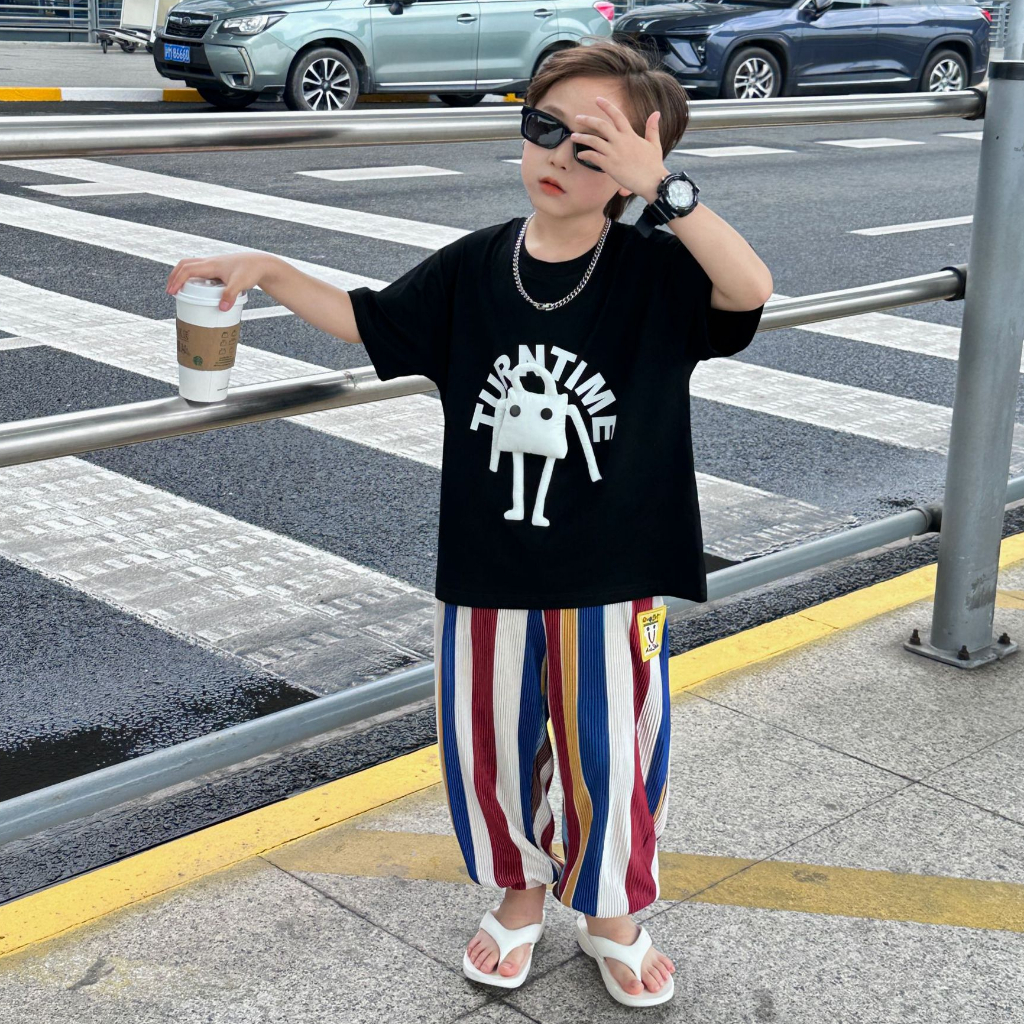 Áo thun cộc tay bé trai TA A325 size 90-140, áo phông trẻ em quảng châu cao cấp